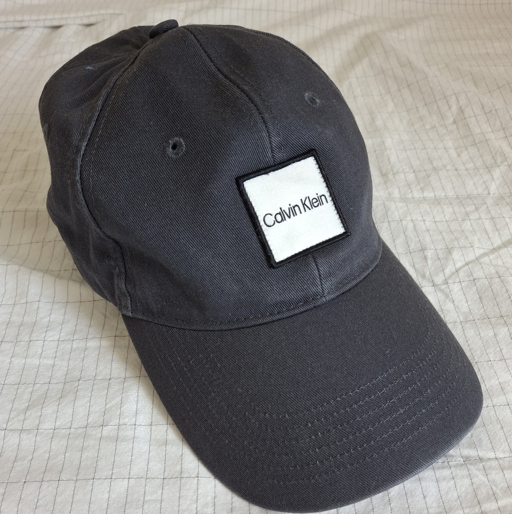 Calvin Klein Charcoal Gray Patch Logo Baseball Cap